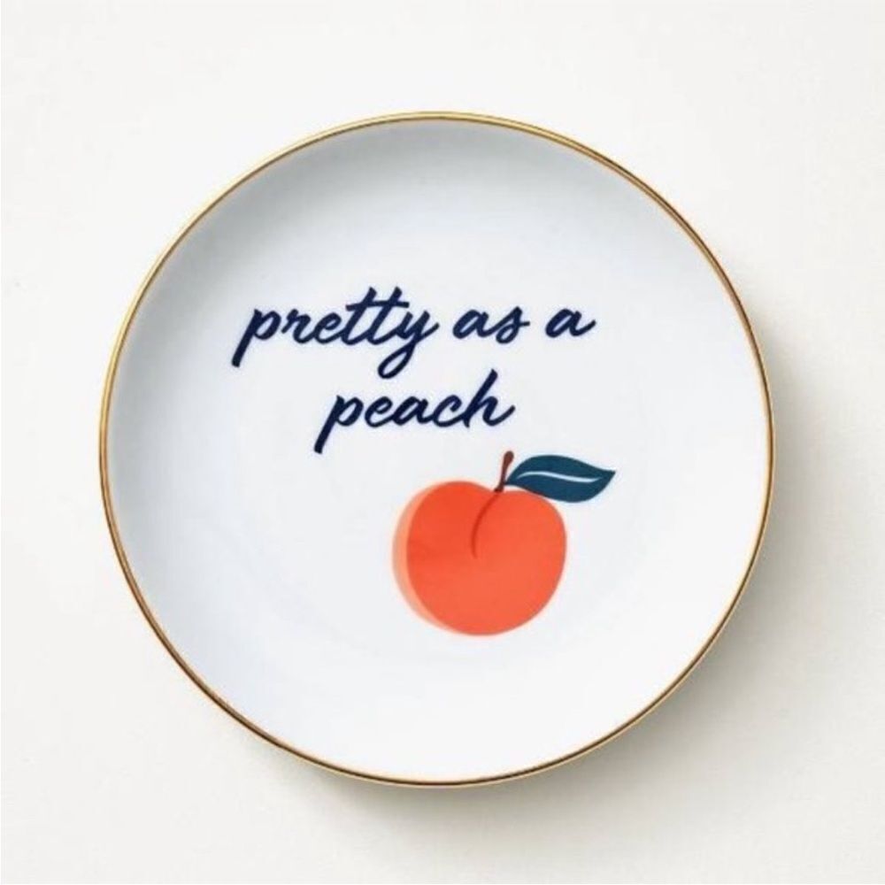 Draper James Pretty as a Peach Trinket Tray Dish Jewelry Holder NWT Ipsy bag